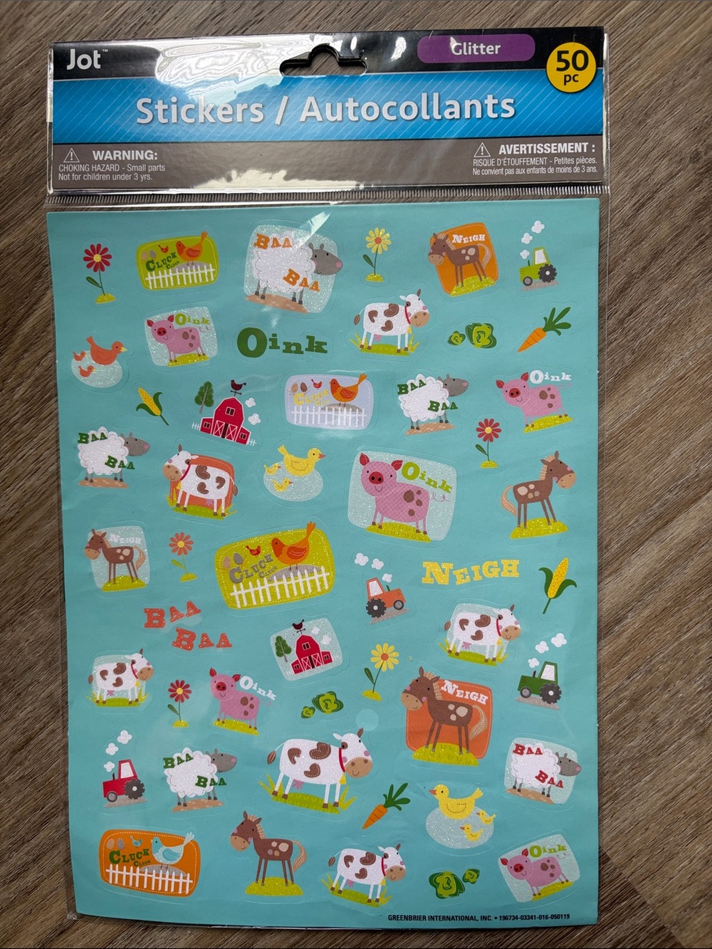 ❤️$2 Jot Glitter Farm Animal Stickers